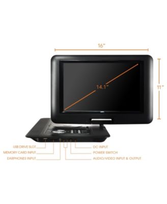 14.1 Inch Portable DVD Player with Swivel TFT-LCD Screen and USB,SD,AV Inputs