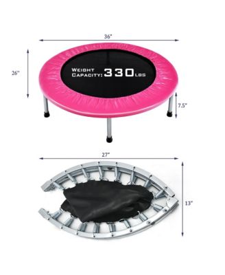 Mini Folding 36'' Trampoline Portable Recreational Fitness Rebounder