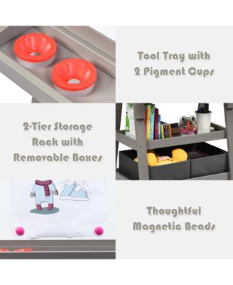 3 in 1 Double-Sided Wooden Kid's Art Easel Whiteboard