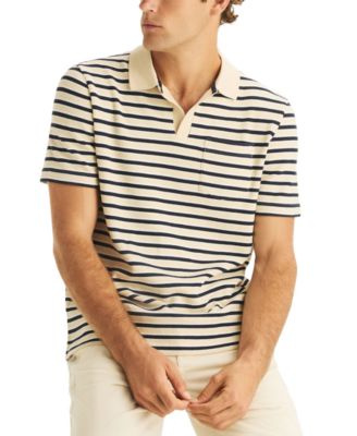 Men's Striped Short-Sleeve Polo Shirt
