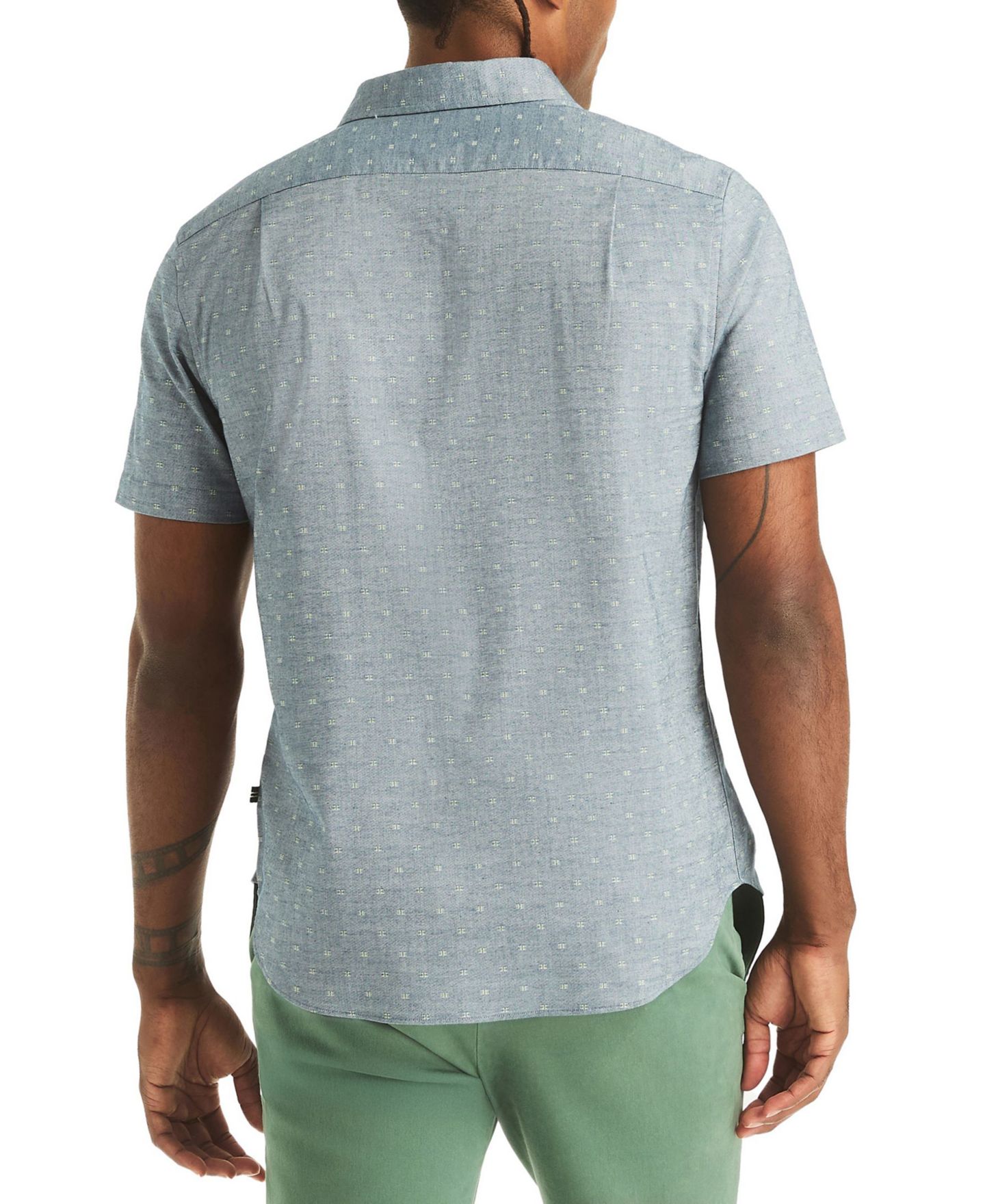 Мужская рубашка Nautica Printed Short-Sleeve, цвет: Синий — фото 4
