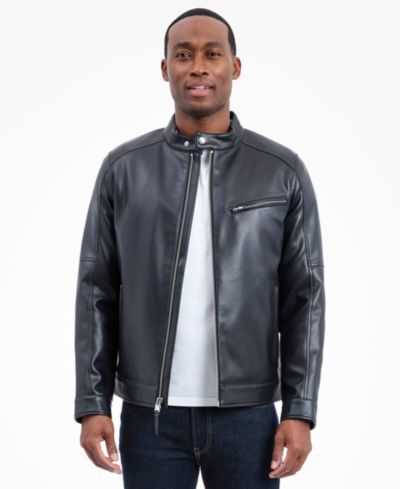 Michael Kors Men's Faux Leather Moto Jacket