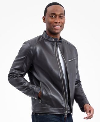 Men's Faux Leather Moto Jacket