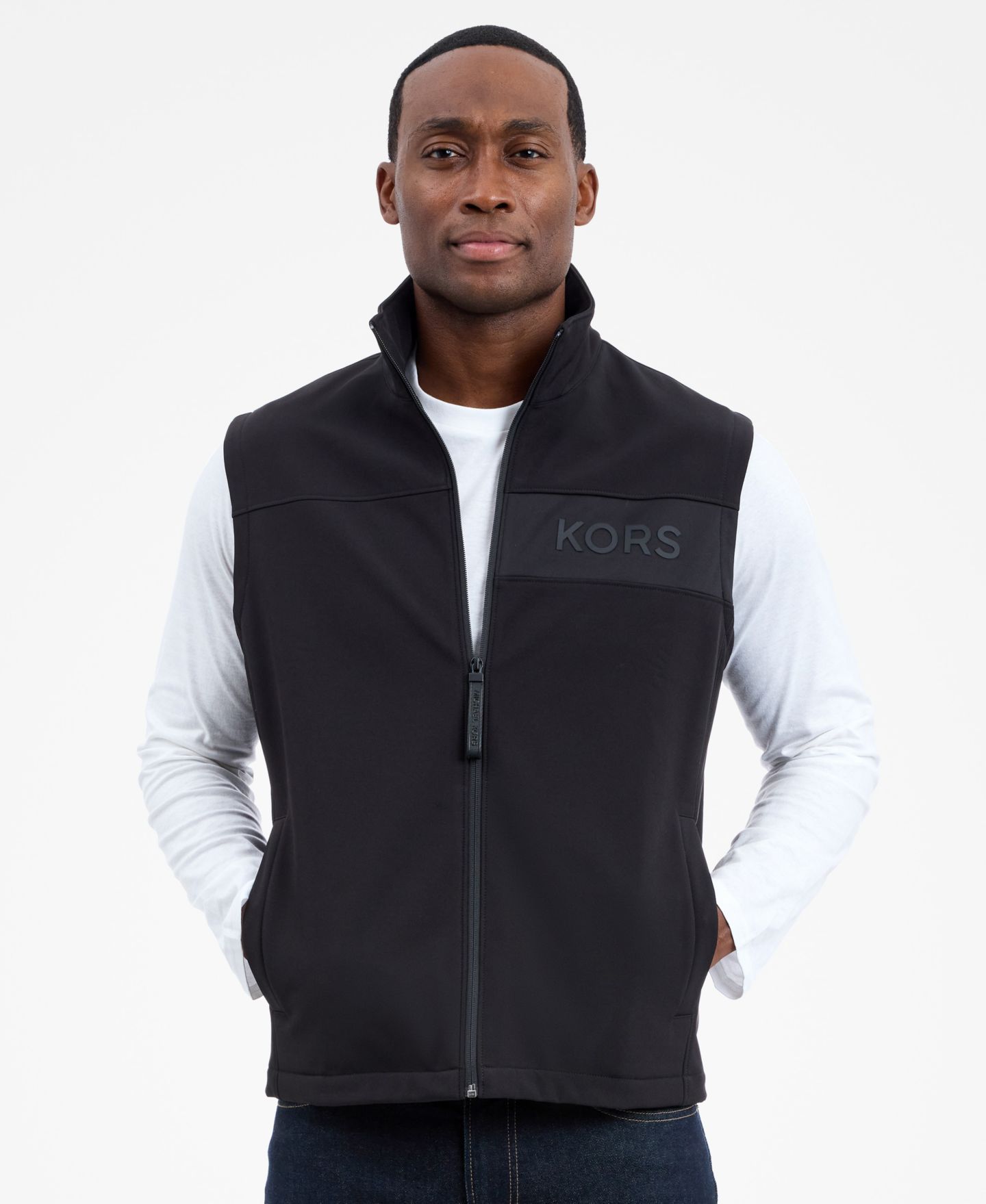 Мужской жилет Michael Kors Softshell, цвет: Чёрный — фото 4