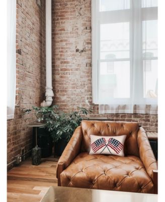 Patriotic Crossed USA American Flag Stars & Stripes Accent Pillow, 14" x 20"