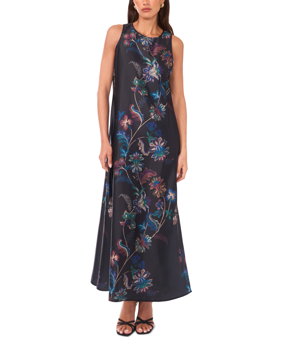 Vince Camuto Print Sleeveless Maxi Dress In Multi