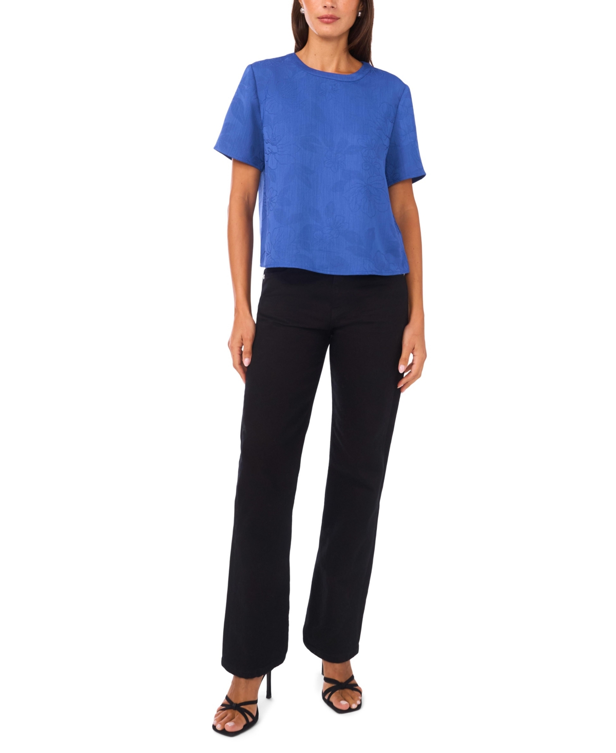 Vince Camuto Women's Short Sleeve Crewneck Top