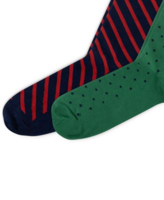 Men's  2-Pack Dot & Stripe Slack Socks