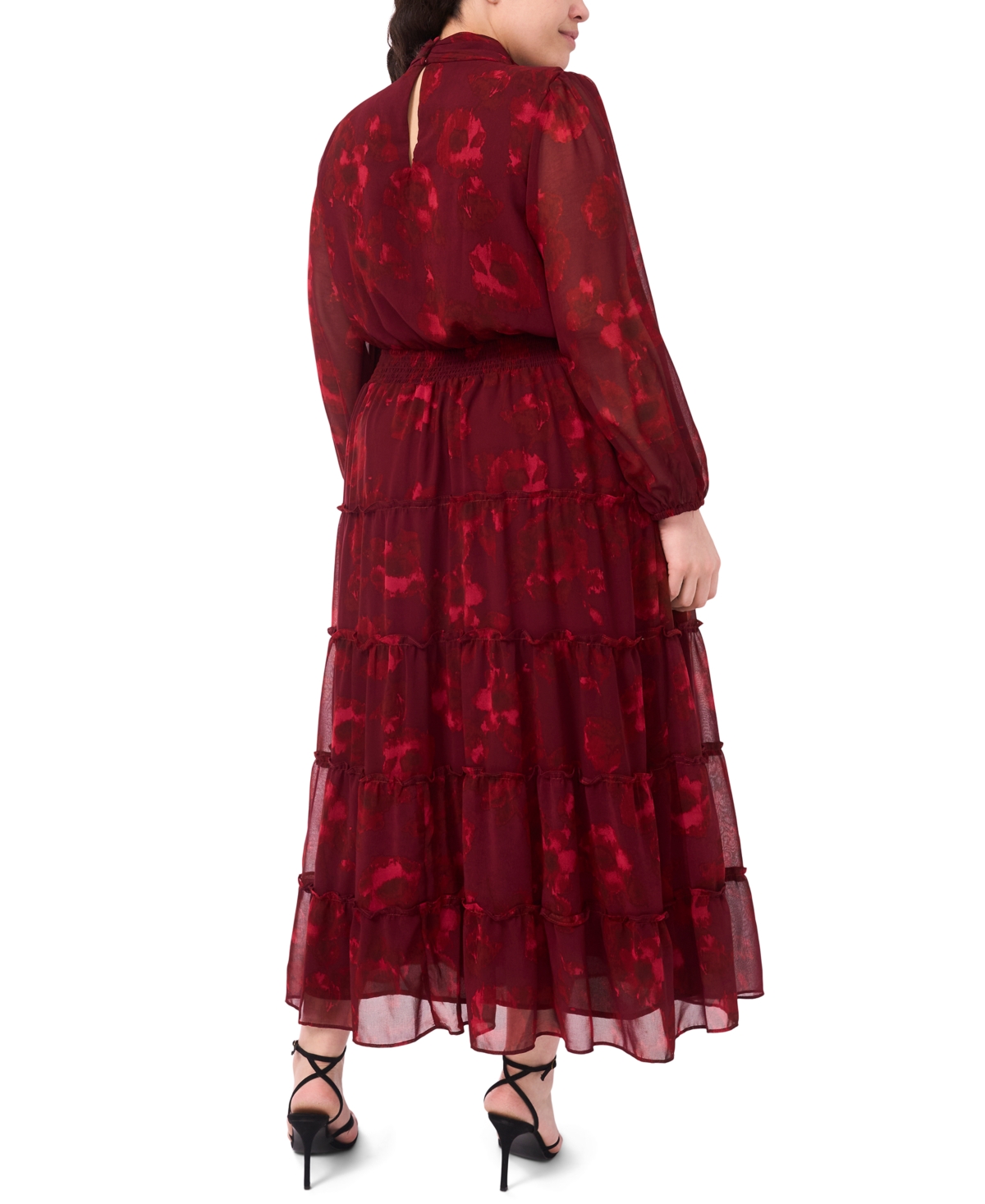 Msk Plus Size Printed Maxi Dress In Red