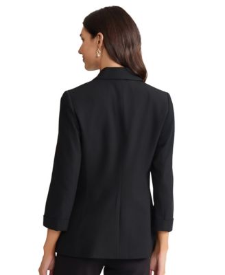 Women's Notched Collar Jacket with Rolled Sleeves