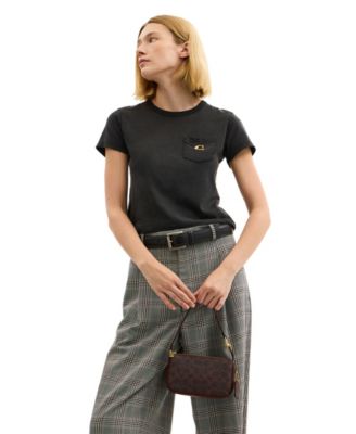 Plaza Mini Signature Canvas Shoulder Bag