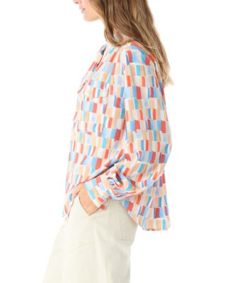 DO by Women's Printed Stand Collar Long Sleeve Top