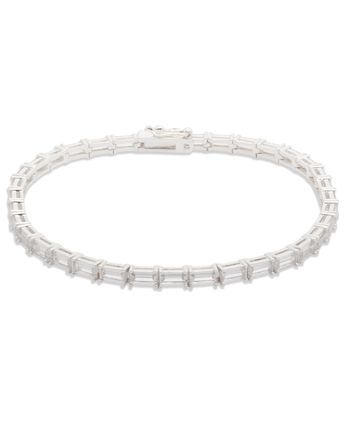 Ralph Lauren Cubic Zirconia Baguette Flex Bracelet In Gray