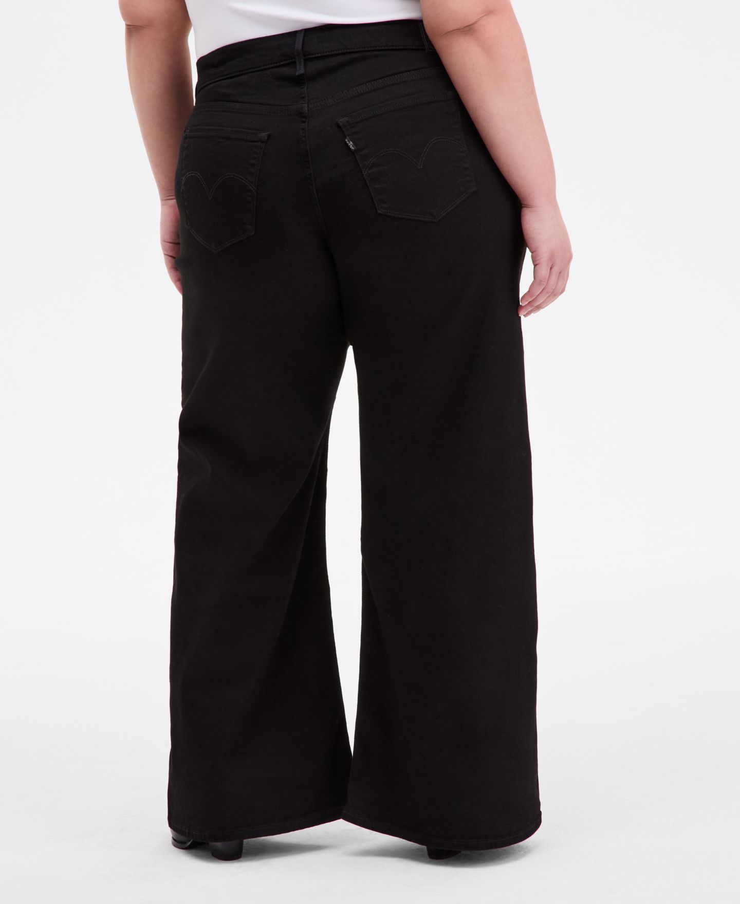Женские джинсы Levi's Plus Size Mid Rise 318 Shaping Wide-Leg, цвет: Чёрный — фото 3