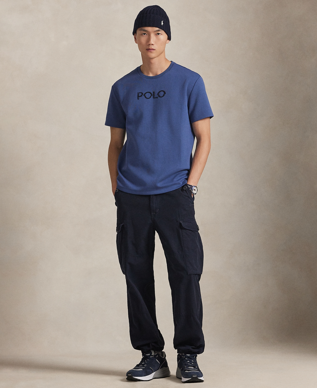 Polo Ralph Lauren Men's Classic Fit Logo Double-knit T-shirt In Blue