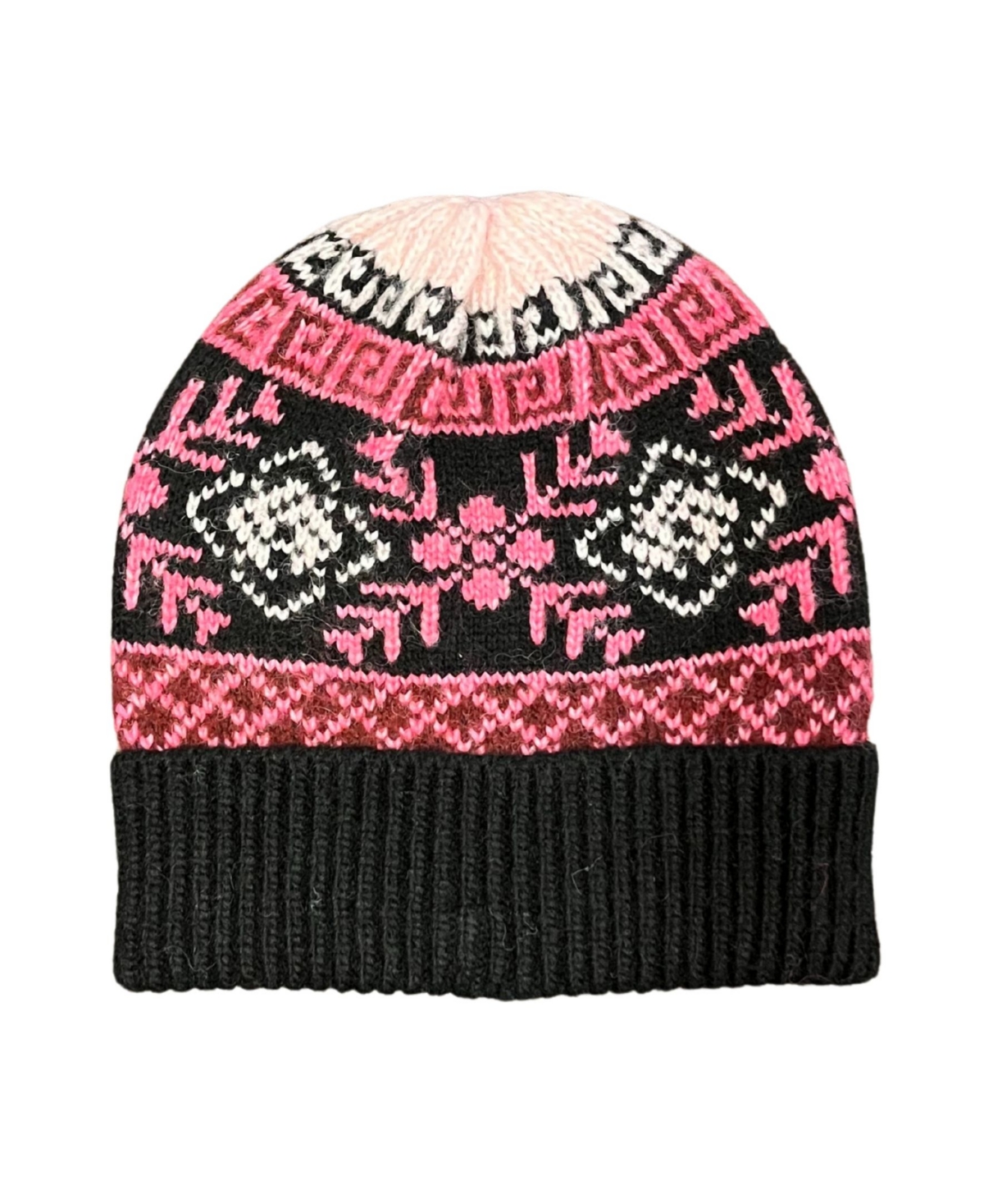 Marcus Adler Knit Fairisle Beanie Hat In Black