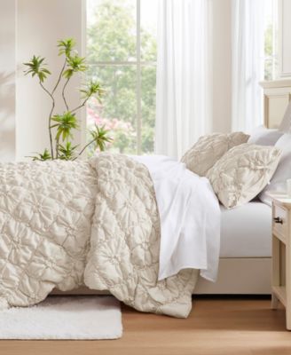 Lily Floral Embroidery 3-Pc. Comforter Set, Full/Queen