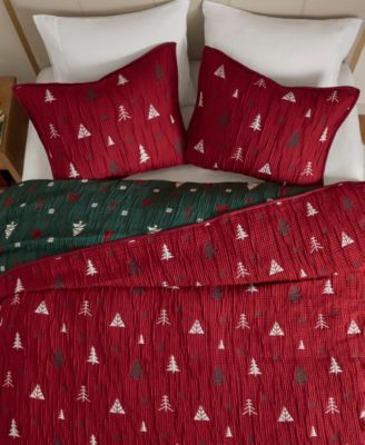 Winter Holiday Reversible 3-Pc. Coverlet Set, Queen