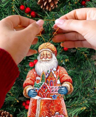 Santa's Gingerbread House Wooden Ornament