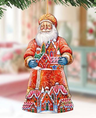 Santa's Gingerbread House Wooden Ornament