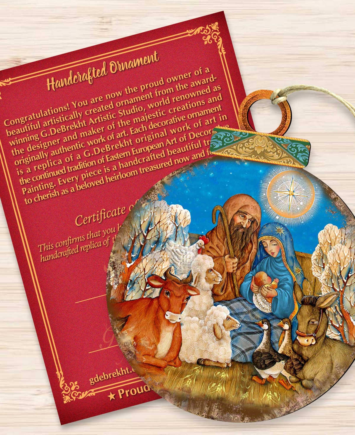 Designocracy Nativity Scene Wooden Ornament In Multi
