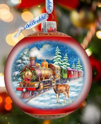 Antler Express LE Glass Christmas Ornament
