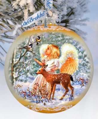 Guardian Angel Fawn LE Glass Ornament