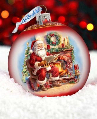 Santa's Cozy Audit LE Glass Ornament