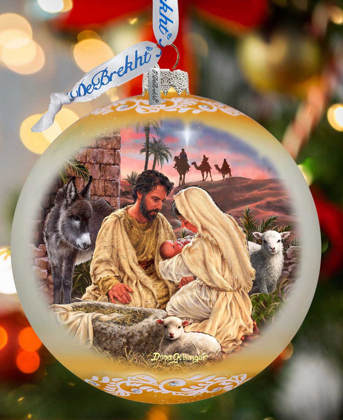 G.debrekht G. Debrekht A Miracle Is Born Le Glass Holiday Ornament In Multi