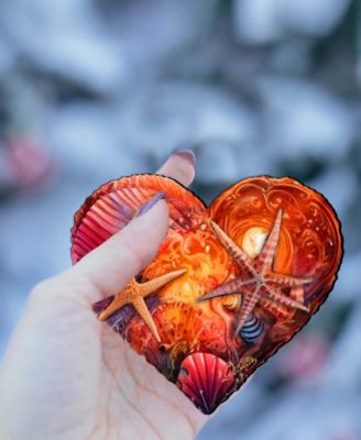 Heart Christmas Wooden Ornament