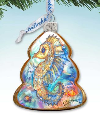 Seahorse Christmas Glass Ornament