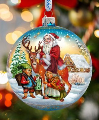 Vintage Sleigh Ride Glass Holiday Ornament