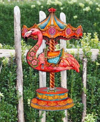 Pink Flamingo Carousel Holiday Door D&eacute;cor