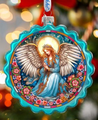 Angel of Healing Glass Christmas Ornament