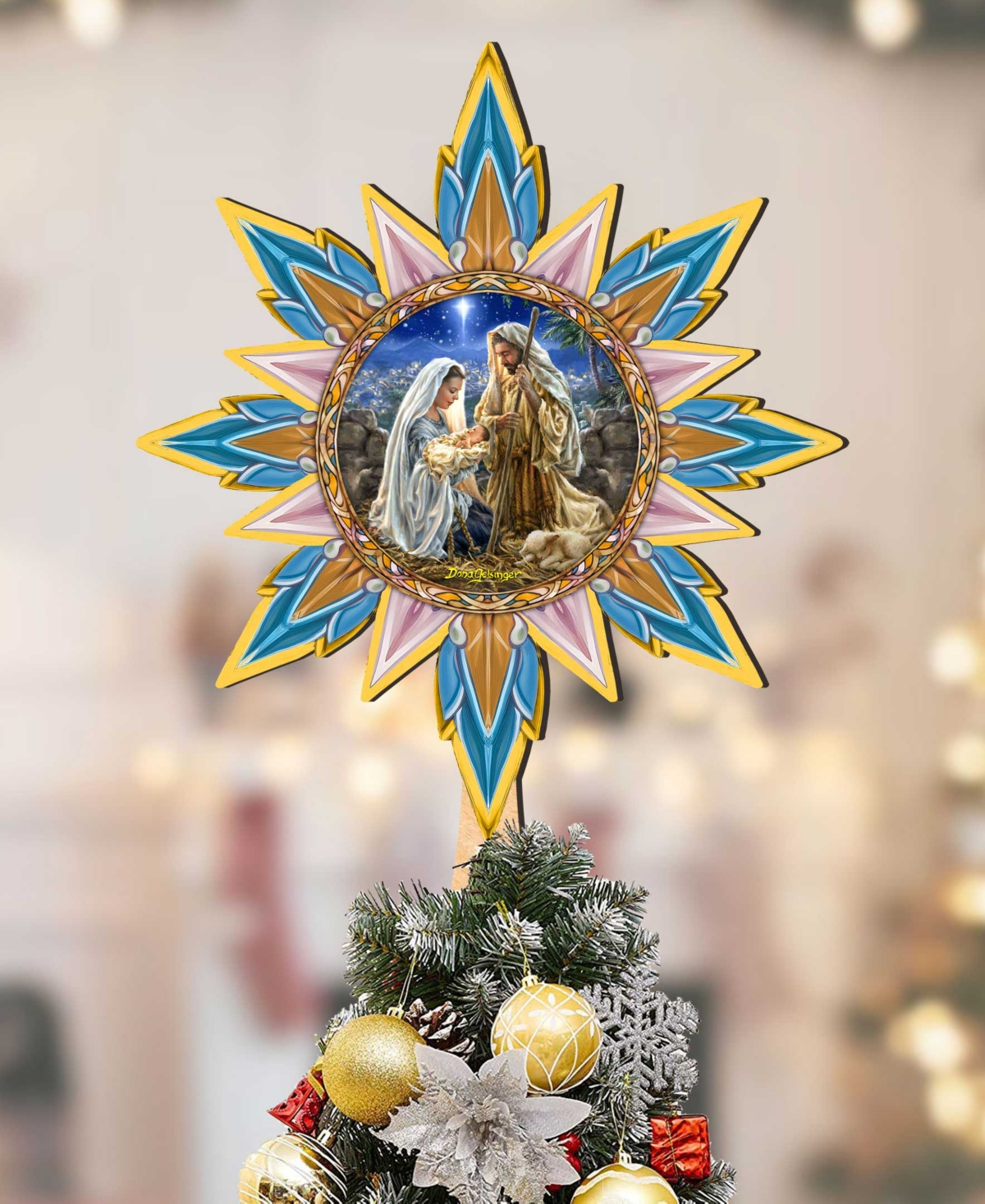 Designocracy Glory To God By D.gelsinger Tree Topper In Multi