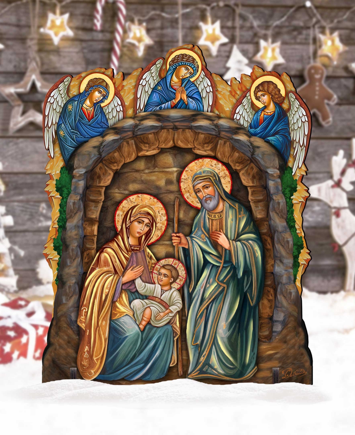 Designocracy Orthodox Nativity Outdoor Decor In Multi