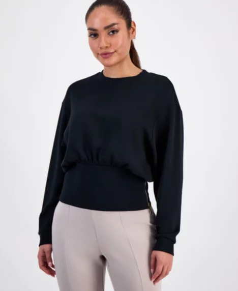 Petite Banded-Hem Sweatshirt - Deep Black