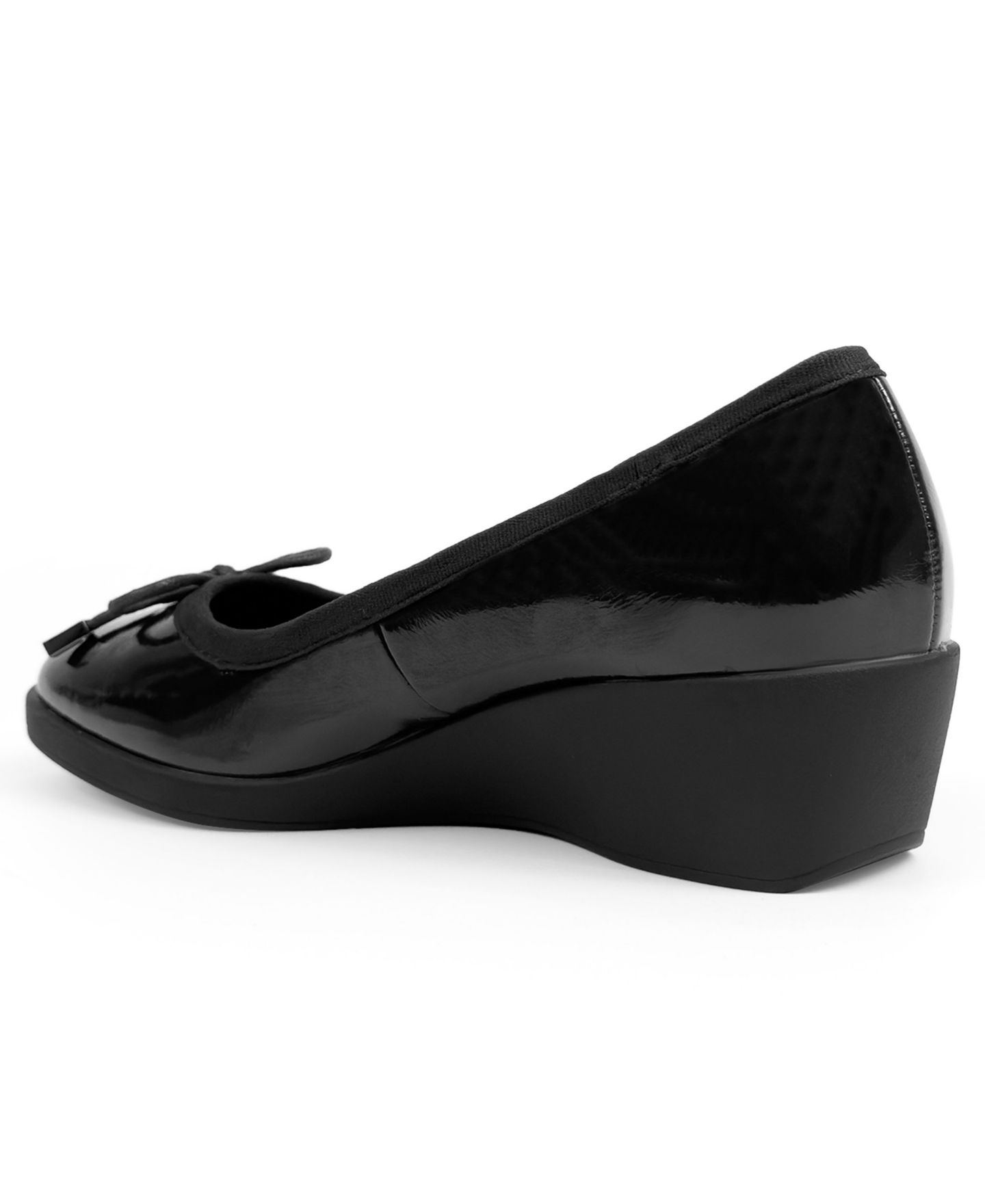 Женские туфли Aerosoles Tema Slip-On Wedge Pumps, цвет: Чёрный искусственная лаковая кожа — фото 6