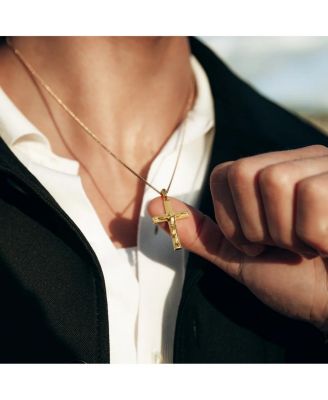 Men's Crucifix Pendant Necklace, 21" Chain