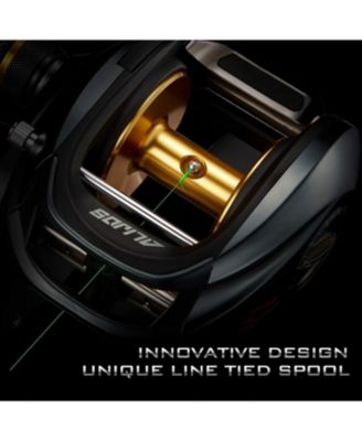 Alijoz Baitcaster Fishing Reel, 300 Size, 33Lbs Max Drag, Freshwater & Saltwater Low Profile Casting Reel for Musky, 6.6:1/8.1:1 Gear Ratio