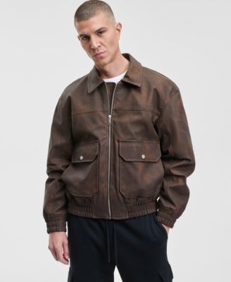 Mode of One - Men's Relaxed Faux-Leather Jacket