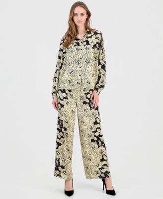 Women's Printed Dolman-Sleeve Blouse