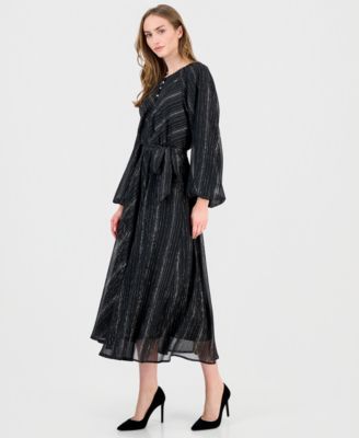 Women's Long-Sleeve Fit & Flare Dress