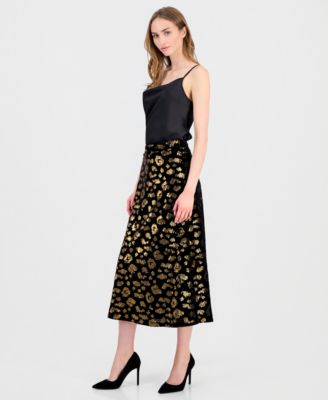 Women's Sequin A-Line Midi Skirt 