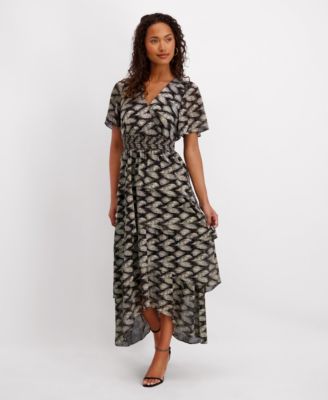 Women's V-Neck Tiered Maxi Dress