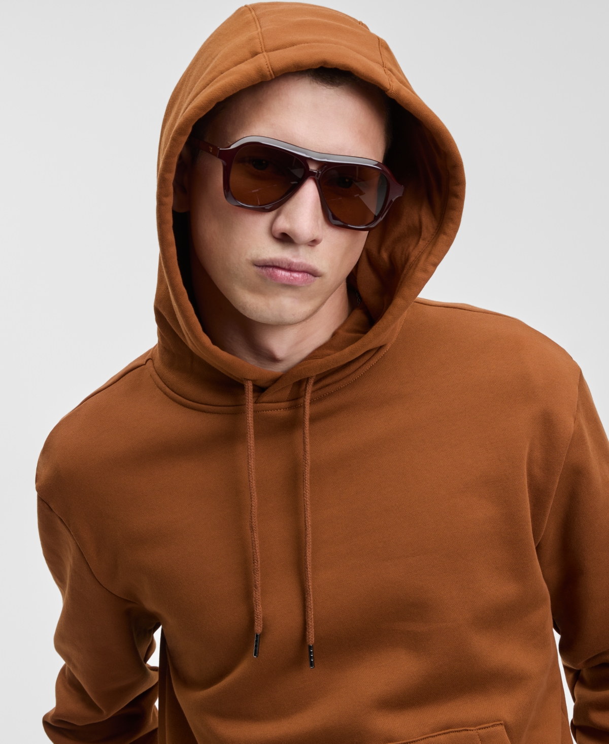 Mode Of One Men's Relaxed-fit Fleece Hoodie, Created For Macy's In Orange