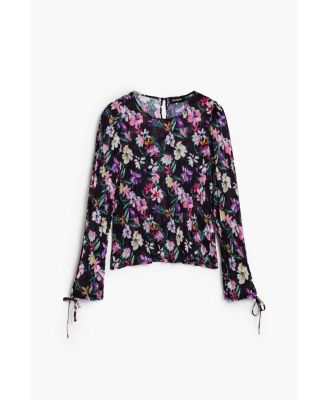 Women's Pleated floral blouse