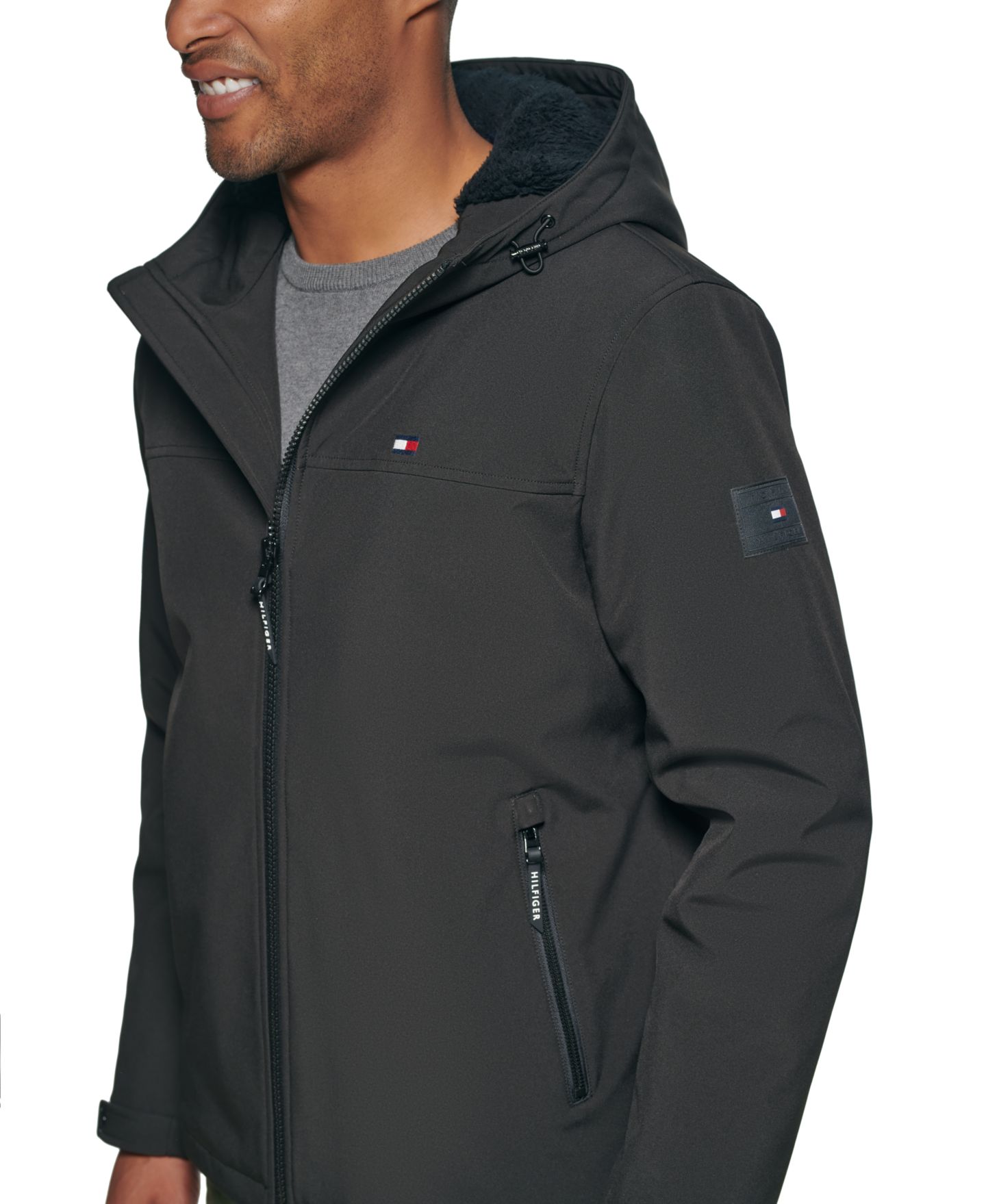 Мужская куртка Tommy Hilfiger Softshell Hooded, цвет: Чёрный — фото 4