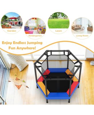 48'' Hexagonal Kids Trampoline Recreational Bounce Jumper W/Foam Padded Handrails