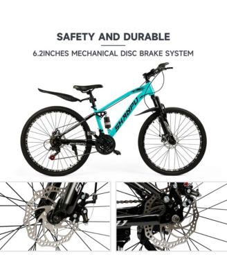 26-Inch 21-Speed Mountain Bike with Full Suspension and Disc Brakes for Off-Road Adventure